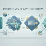 Neutralny schemat etapów wypłaty i możliwej weryfikacji KYC